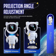 Astronaut Galaxy Projector with Remote Control - 360° Adjustable Timer Kids Astronaut Nebula Night Light, for Gifts,Baby Adults Bedroom, Gaming Room, Home and Party (Corded Electric) - Gardino