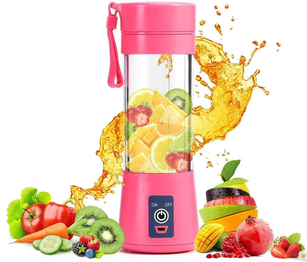 Mini Blender Fruit Mixer Machine Portable Electric Juicer grinder Cup 380ML Personal Blender Smoothie Maker USB Rechargeable (Multicolour) - Gardino