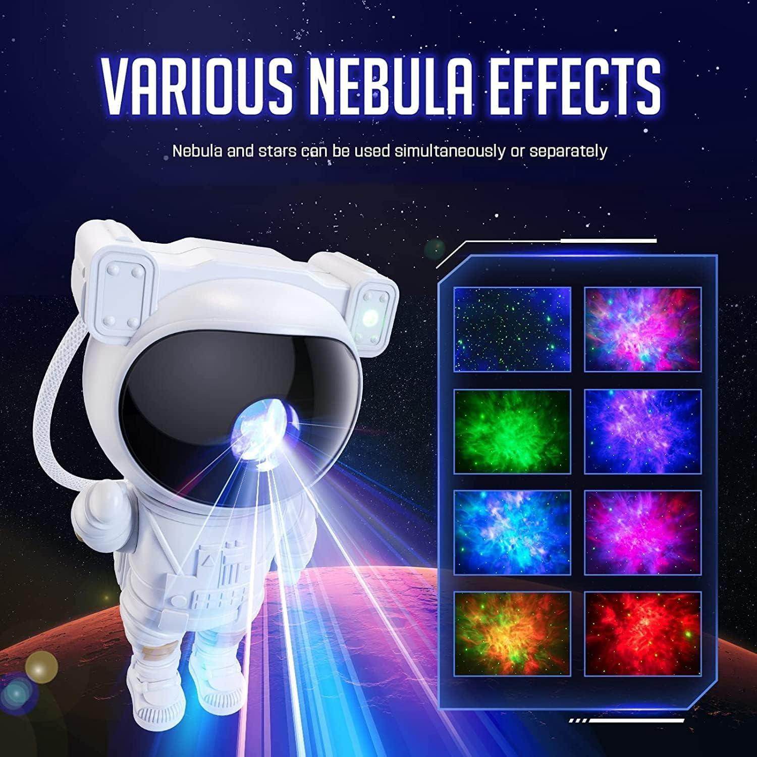 Astronaut Galaxy Projector with Remote Control - 360° Adjustable Timer Kids Astronaut Nebula Night Light, for Gifts,Baby Adults Bedroom, Gaming Room, Home and Party (Corded Electric) - Gardino