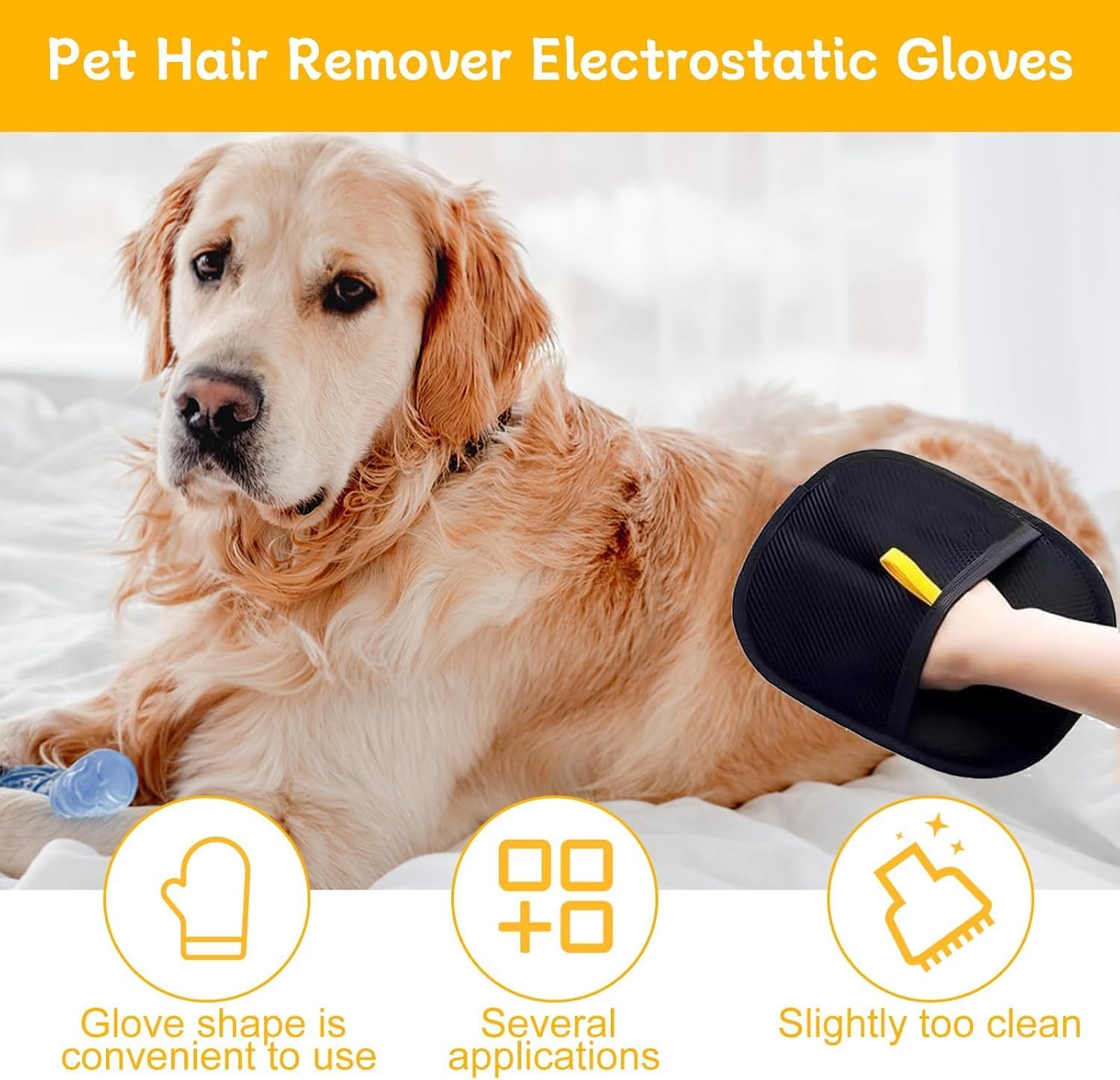 Pet Hair Remover Gloves & Roller – Perfect for Car, Bed & Upholstery