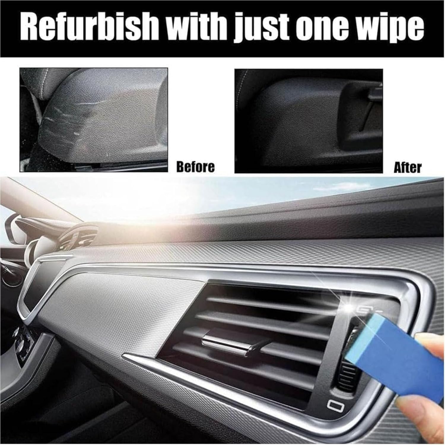 AutoGlow Crystal Coating for Car Plastic Parts with Applicator Sponge Plastic Renovation Coating Agent And Restorer for And Exterior (Pack of 2) Gardino