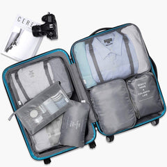 7 Pcs Travel Organizer Pouch Set | Packing Cubes for Clothes, Shoes, Toiletries, and Cosmetics | Space-Saving Travel Bags for Organized Packing Gardino