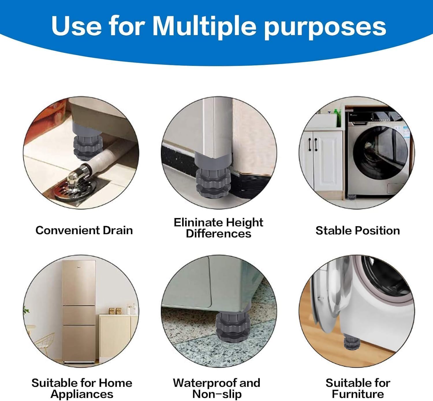 Anti-Vibration Pads for Washing Machine – Shock Absorber & Noise Cancelling Stand (400g) Gardino