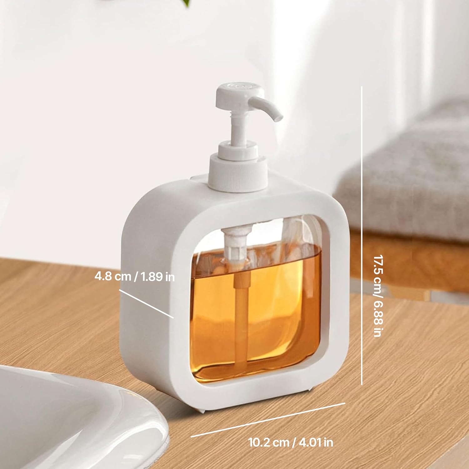 Reusable Liquid Soap Dispenser – Clear Plastic Bottle with Pump for Shampoo, Conditioner, Hand Wash & More Gardino