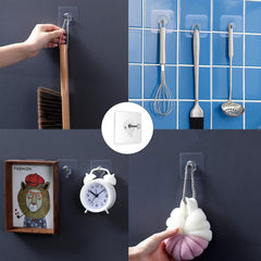 Self Adhesive Photo Frame Hooks No Drilling, Heavy Duty Wall Hooks for Hanging Picture Frames and Decor (Pack of 10)