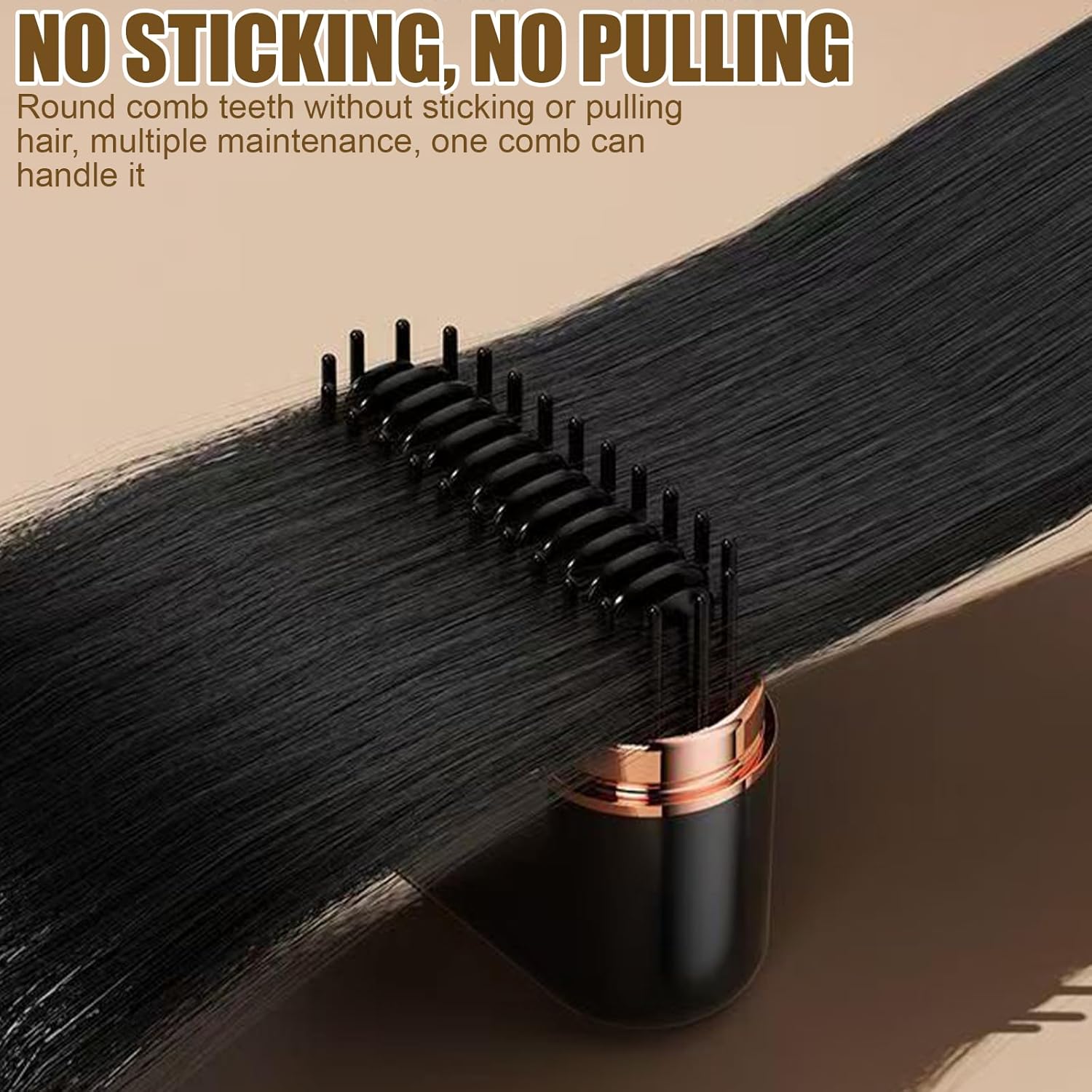 Mini Wireless Hair Straightener Brush | Rechargeable Portable Straightening Brush for Hair & Beard | 3 Heat Levels | 10-Second Fast Heating