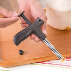Coconut Opener - Stainless Steel Coconut Drill Cutter | Easy Coconut Cracking Tool for Fresh Coconut Water with Cleaning Stick (1PC) Gardino