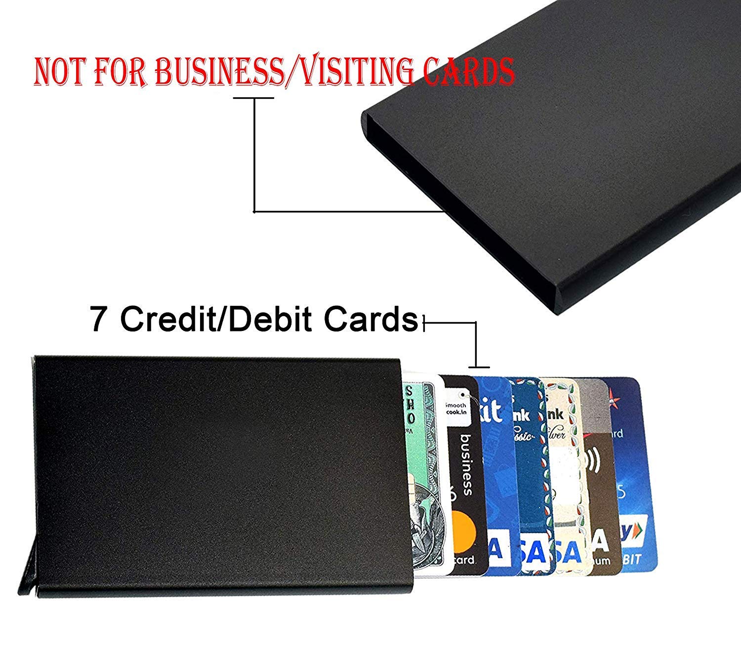 Black RFID Blocking Aluminium Pop-Up Card Holder – Secure Debit/Credit/ATM Wallet for Men & Women Gardino
