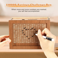 Beautifully carved wooden piggy bank for kids and adults, perfect for savings