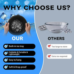 Face Ice Bowl with Built-in Ice Tray | Foldable Silicone Ice Facial Bowl for Skin Tightening & Ice Bath Therapy - GARDINO