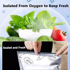 10 PCS Reusable Aluminum Food Storage Bags | Stand-Up Foil Zip Lock Pouches | Leakproof & Resealable Fresh-Keeping Bags for Vegetables, Fruits, Snacks & Meat