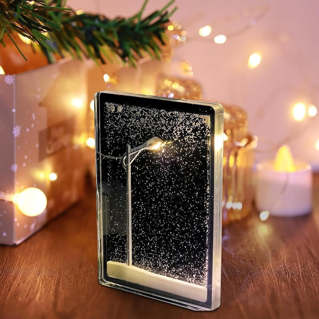 Street Light Snow Globe Handmade DIY Kit – Night Light with Snowflake Lamp, Bedroom & Desktop Decor Gardino