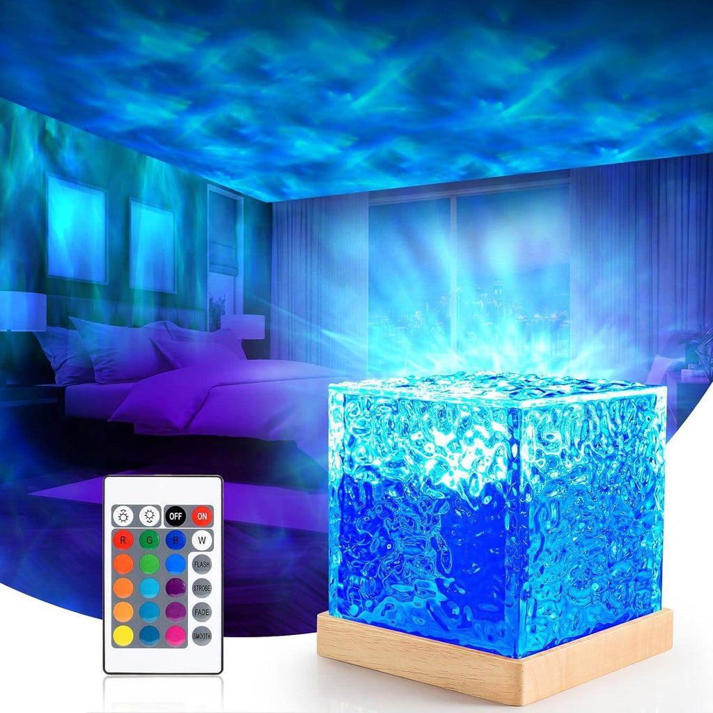 Gardino Ocean Wave, Romantic Warm Ocean Wave Water Night Light Projector 3D Water Wave Effect, Romantic LED Light Projector Projection Lamps - Gardino