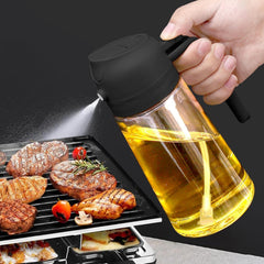 2-in-1 Glass Oil Sprayer and Dispenser Bottle with Premium Nozzle – Multi-Color Oil Dispenser and Sprayer (500 ML) Gardino