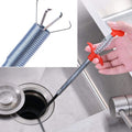 Stainless Steel Hair Catching Claw Drain Cleaner Tool, 5ft Spring Wire Dredge Stick for Kitchen and Bathroom Gardino