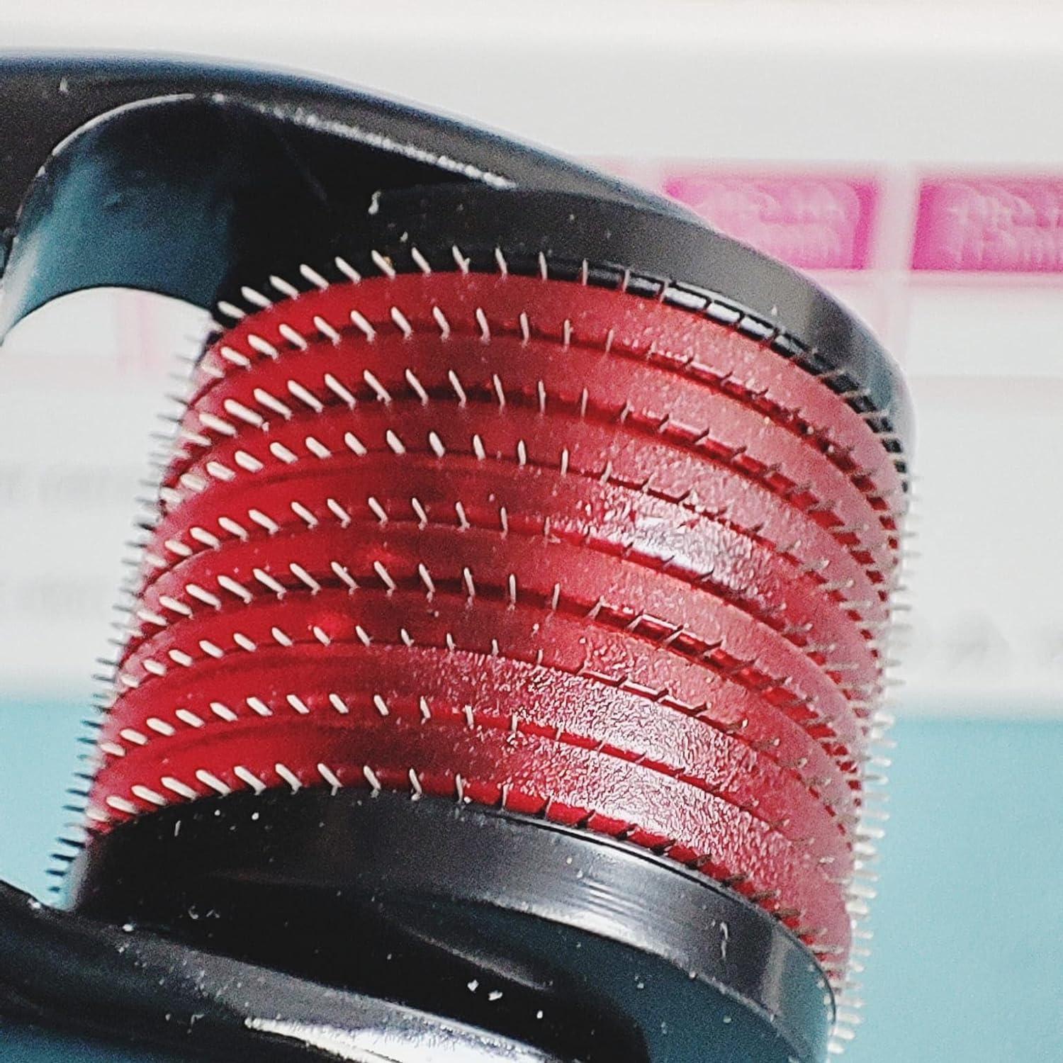 GARDINO Derma roller For Hair And Beard Regrowth 540 Micro 0.5mm Titanium Alloy Needles Reduces Hair Fall & Stimulates Hair Follicles, Safe and Effective Easy to use Gardino