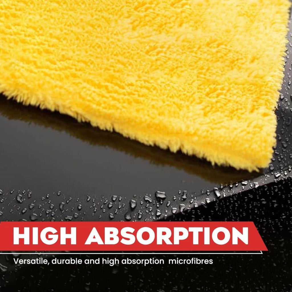 Microfiber Double-Layered Cleaning Cloth 40x40 cm – Extra Thick for Car, Bike, Auto Interiors & Exteriors - Gardino