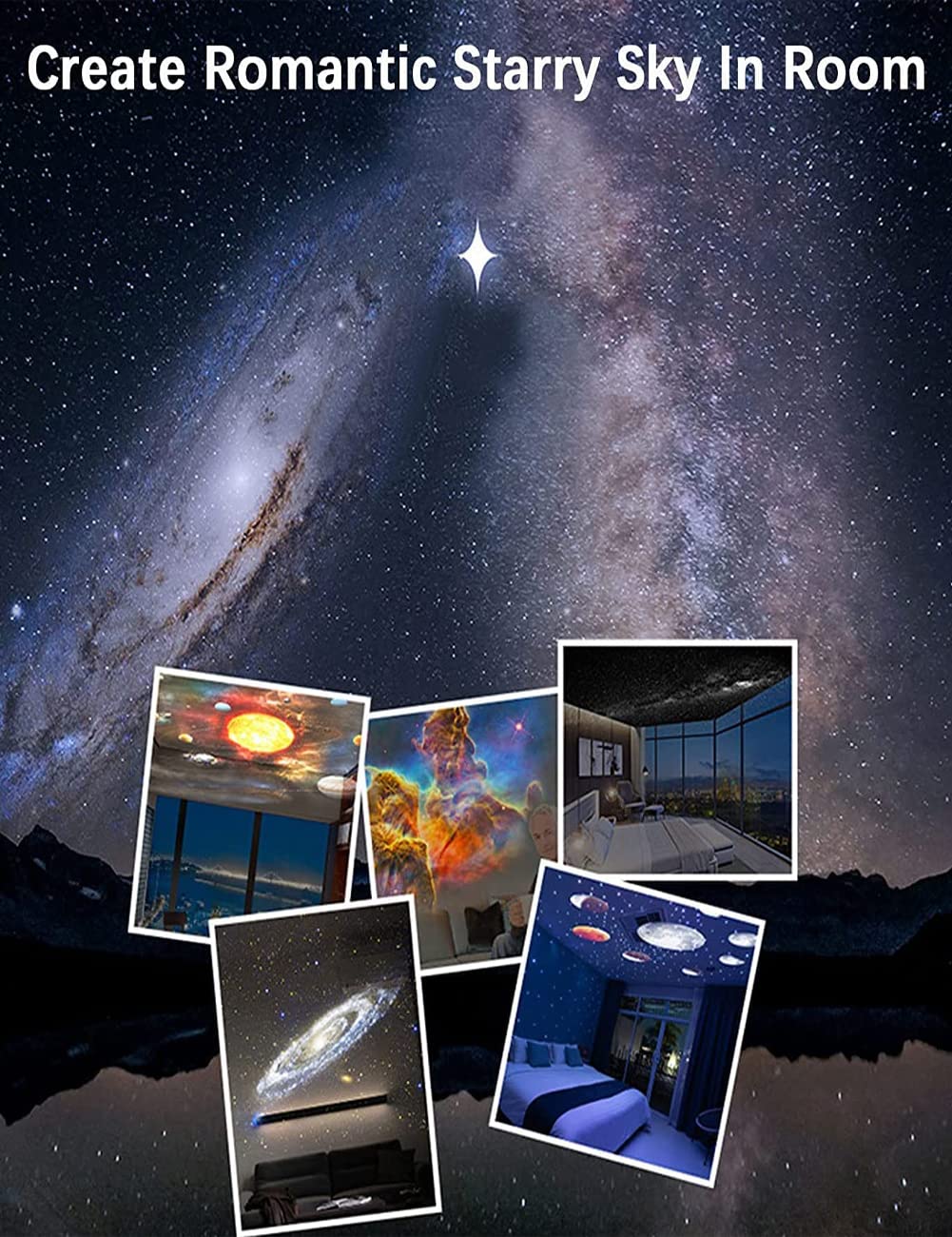 360° Rotating Star Projector with Timer – Starry Planetarium Night Light Gardino