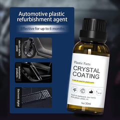 AutoGlow Crystal Coating for Car Plastic Parts with Applicator Sponge Plastic Renovation Coating Agent And Restorer for And Exterior (Pack of 2) Gardino