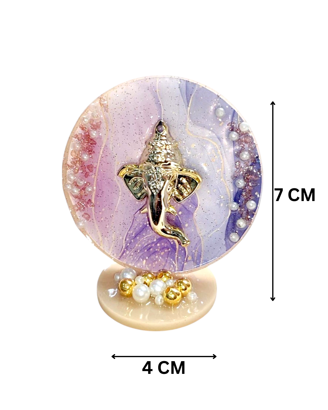 Handcrafted Resin Ganesh Ji Murti – Decorative Showpiece for Home, Car, Temple & Office | Ganesh Idol for Puja & Gifting (7cm Height, 4cm Base) Gardino