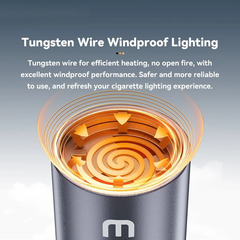 ESSAGER Type-C Electric Cigarette Lighter – Tungsten Wire Heating, Auto Shut-Off, Compact Aluminum Alloy USB-C Rechargeable Lighter