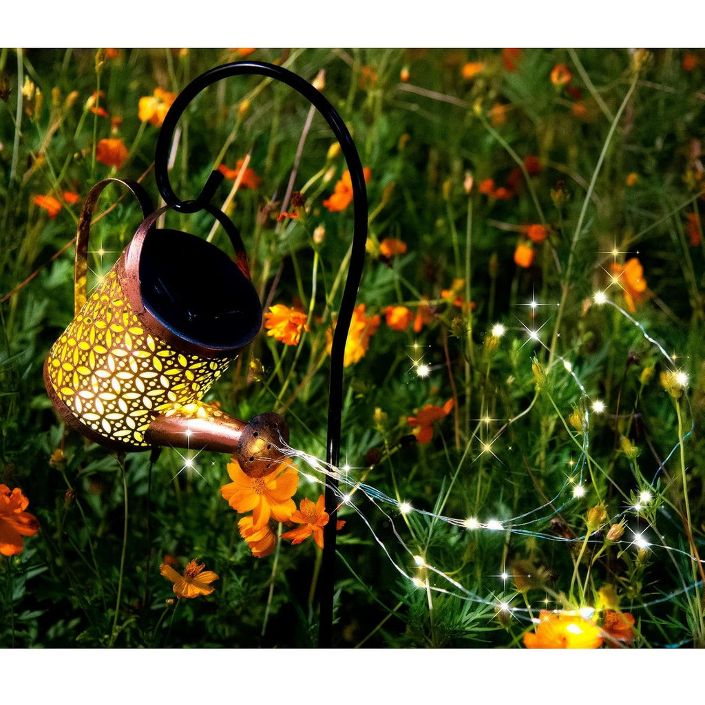 Solar Lights Outdoor Decorative, Solar Lantern Outdoor Hanging Waterproof Hollowed-Out Design, Decorative Retro Metal Solar Light with Hook Gardino