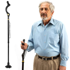 Walking Cane for Men & Women | Self-Standing Folding Cane with 10 Adjustable Heights | Portable, Lightweight, and Comfortable Balancing Walking Stick Gardino