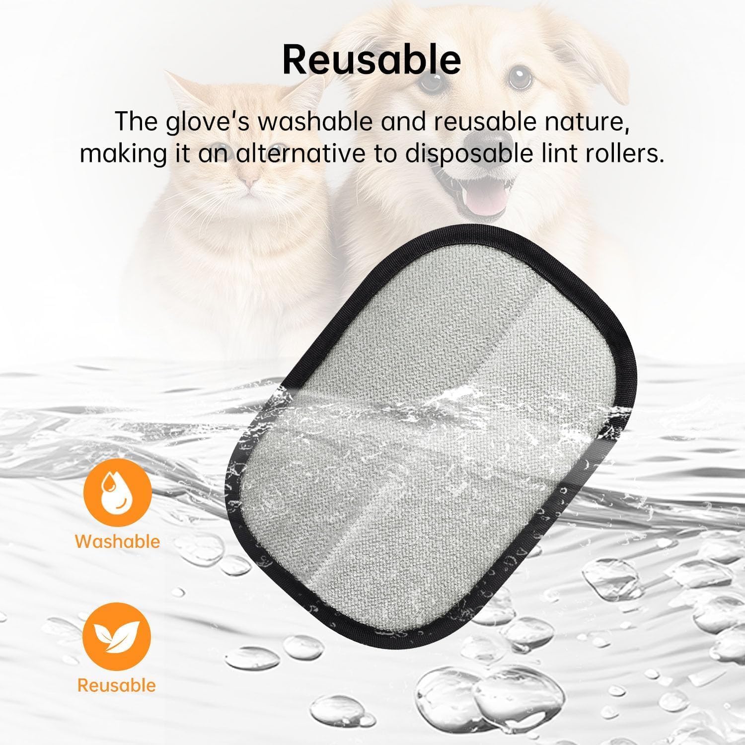 Pet Hair Remover Gloves & Roller – Perfect for Car, Bed & Upholstery