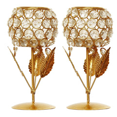 Gardino Crystal Rose Diamond Tea Light Holder - Set of 1, Beautiful Candle Holder for Special Occasions - Gardino