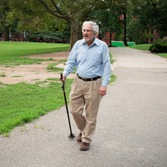 Walking Cane for Men & Women | Self-Standing Folding Cane with 10 Adjustable Heights | Portable, Lightweight, and Comfortable Balancing Walking Stick Gardino