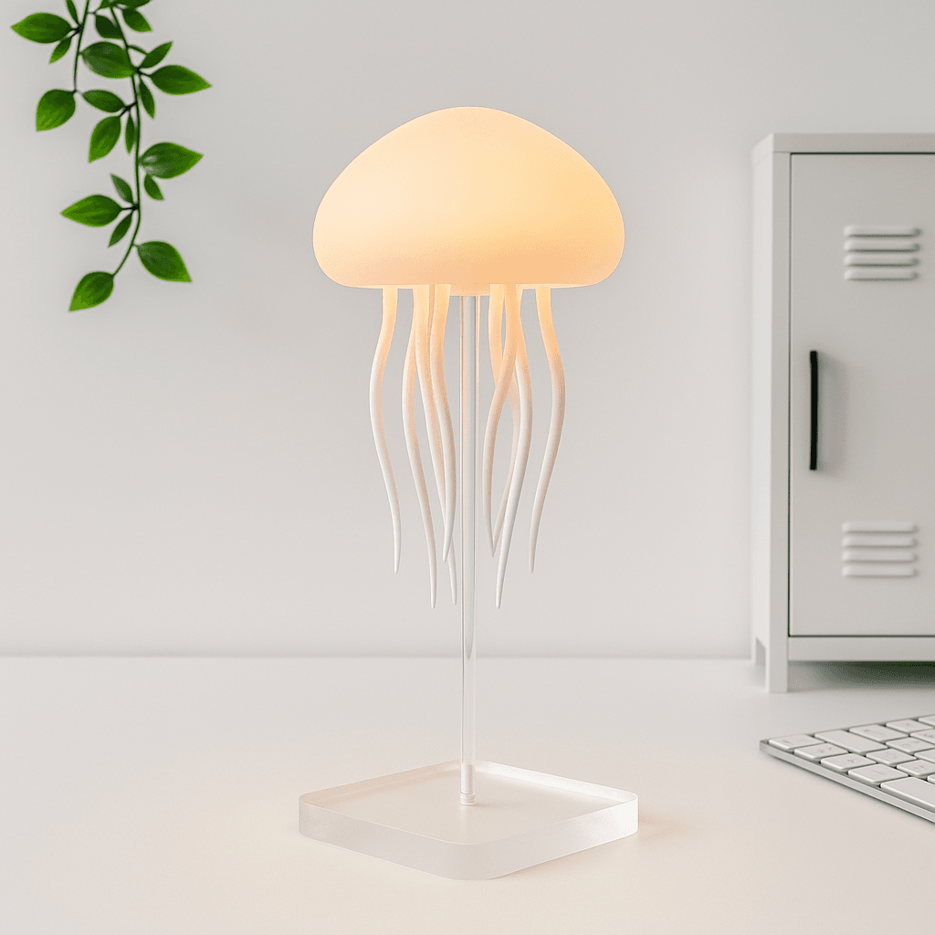 Jellyfish LED Night Light – 7-Color Changing Baby Room Lamp | Hanging + Base | Aesthetic Ocean-Themed Decor & Gift - Gardino