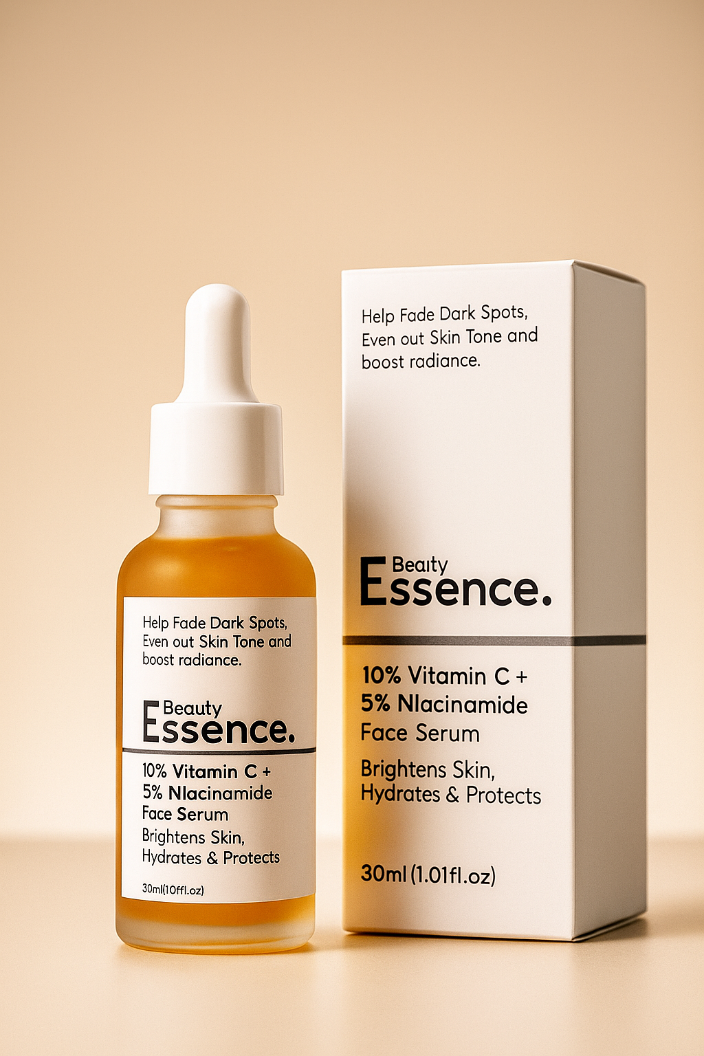 10% Vitamin C Face Serum By Beauty Essence | With 5% Niacinamide | All Skin Types | For Men & Women | Helps in Skin Brightening & Pigmentation Removal | 30ml