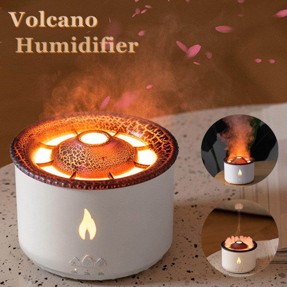 Ultrasonic Essential Oil Diffuser with Flame & Volcano Effect - Remote Control, 2 Mist Modes, 2 Timer Settings, Auto Shut-Off - Aromatherapy Air Humidifier for Home, Office, Spa - Gardino
