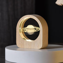 Crystal Ball Night Lamp with Wooden Frame, USB Powered System, 3D LED Sphere for Home and Office Décor - Gardino