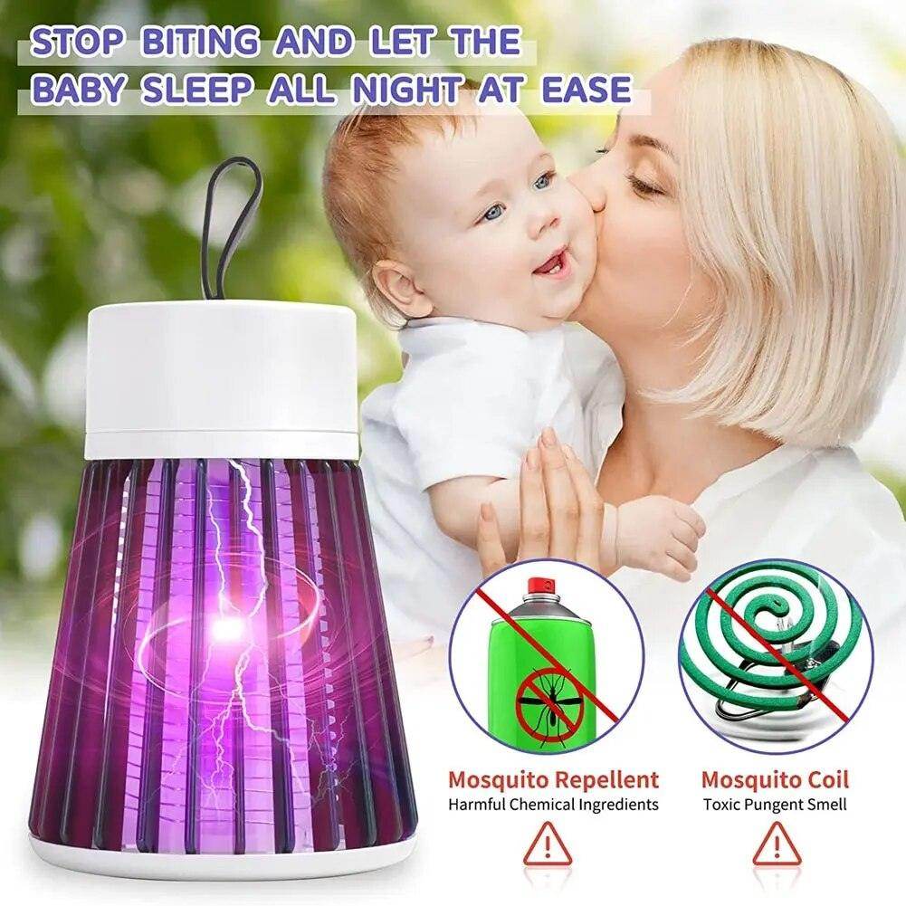 Mosquito Killer Lamp Trap Machine with UV LED Light Electric Shock for Insects USB Powered Plug in The Plug - Gardino
