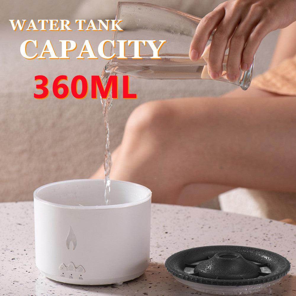 Ultrasonic Essential Oil Diffuser with Flame & Volcano Effect - Remote Control, 2 Mist Modes, 2 Timer Settings, Auto Shut-Off - Aromatherapy Air Humidifier for Home, Office, Spa - Gardino