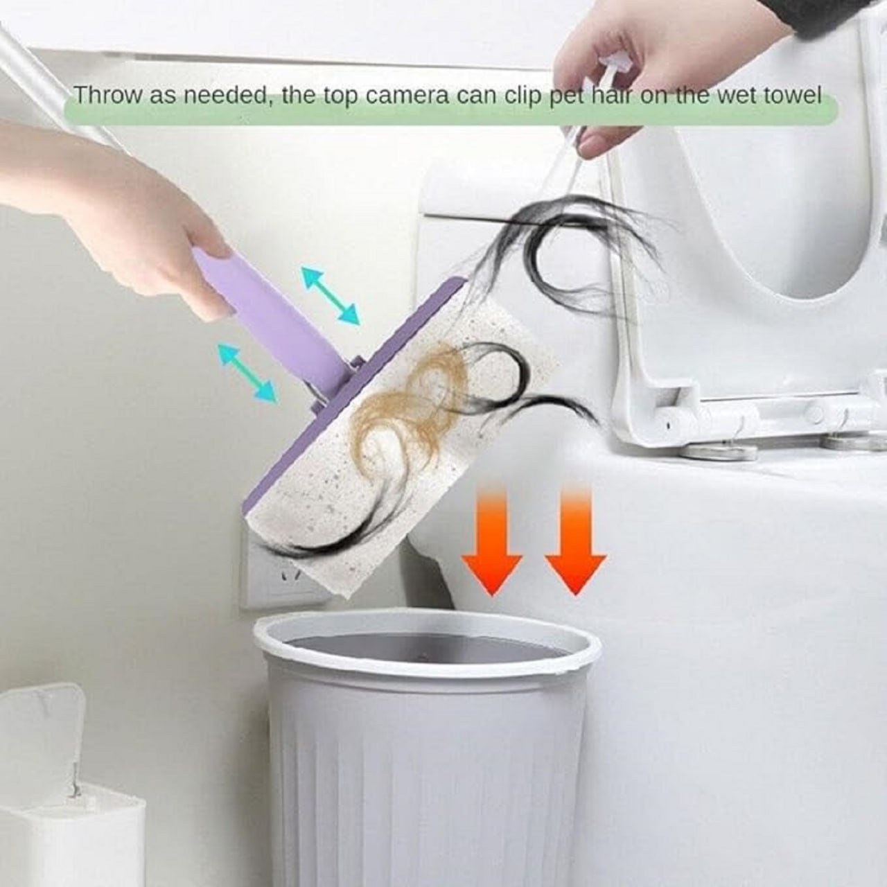 Flat Mop with Push Pull Cloth Changing Handle for Kitchen Bathroom and Tabletop Automatic Floor Cleaner with Changing Cloth Gardino