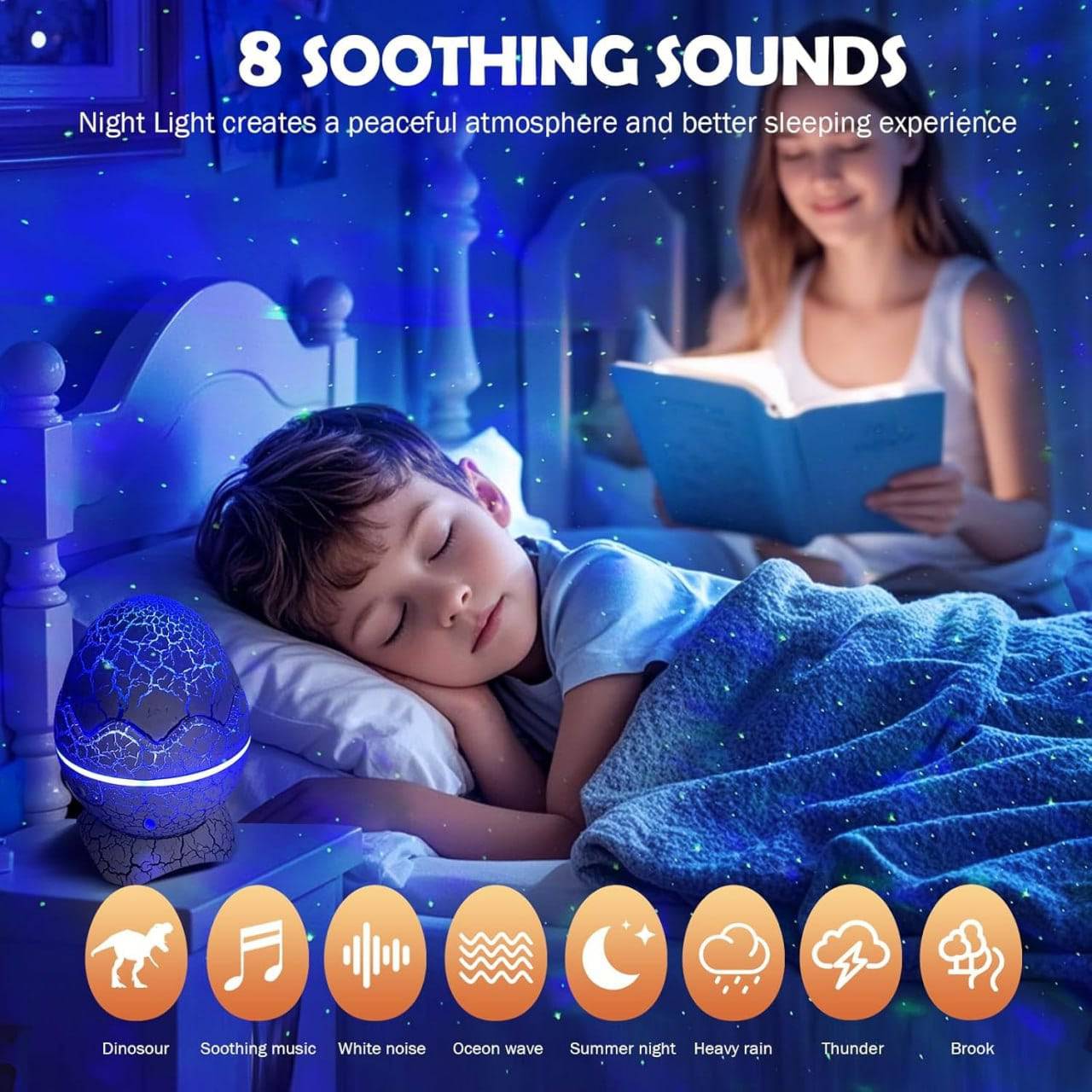 Star Galaxy Projector for Baby Bedroom, Remote Control & White Noise Bluetooth Speaker, 14 Colors LED Lamp for Kids Room, Adults Home Theater, Party, Living Room Decor Gardino