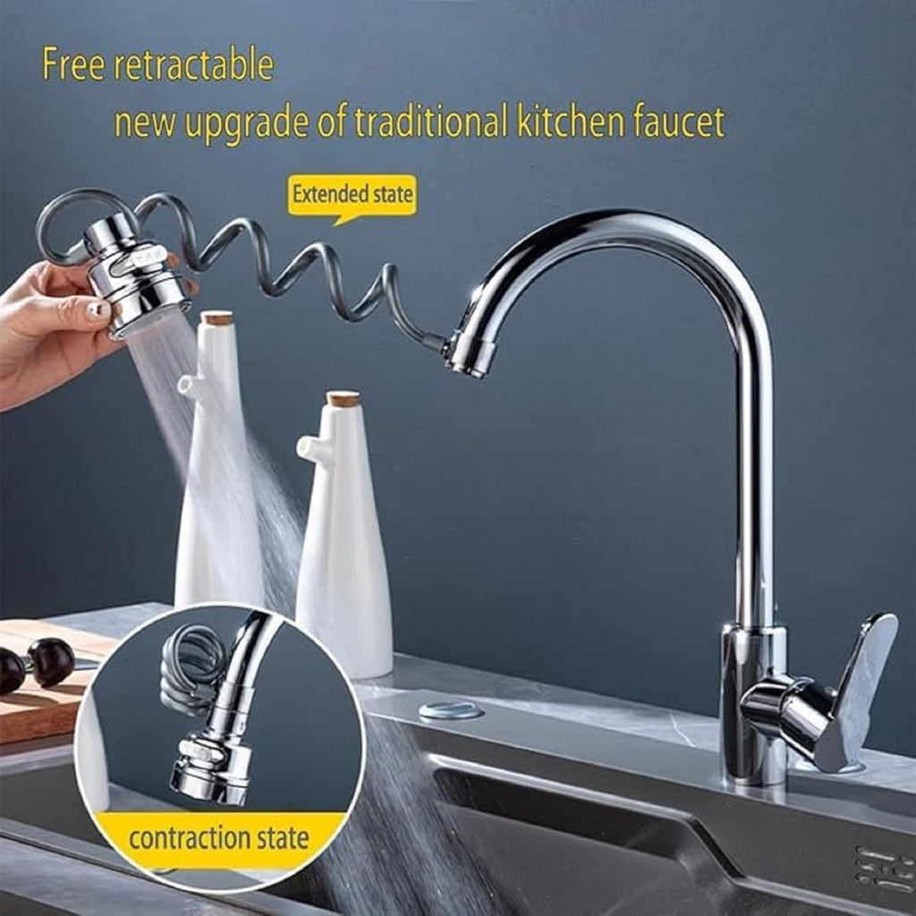 Kitchen Sink Sprayer, Sink Sprayer Attachment for Faucet, Faucet Sprayer Attachment, Faucet Extender Aerator with Stretchable Hose, Kitchen Water Saving Sink Sprayer, 3 Water Outlet Modes Gardino