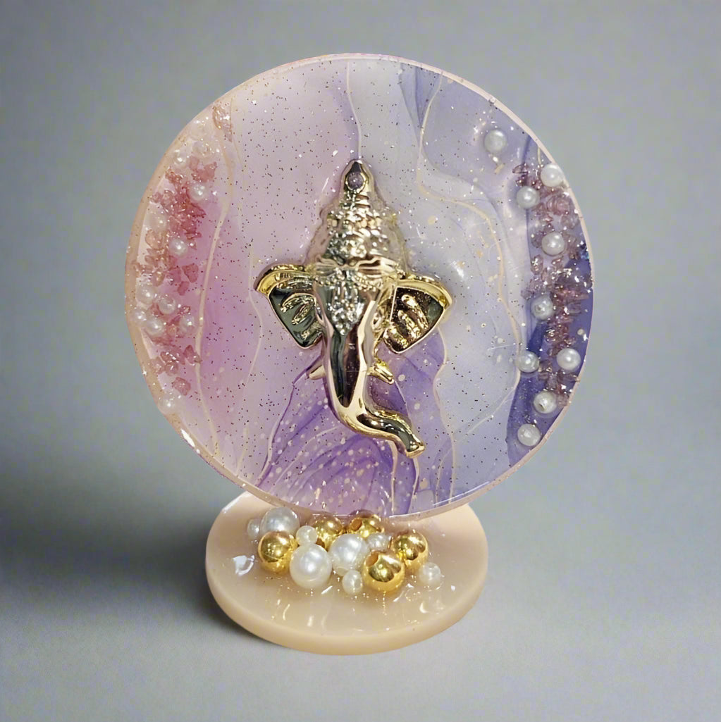 Handcrafted Resin Ganesh Ji Murti – Decorative Showpiece for Home, Car, Temple & Office | Ganesh Idol for Puja & Gifting (7cm Height, 4cm Base) Gardino