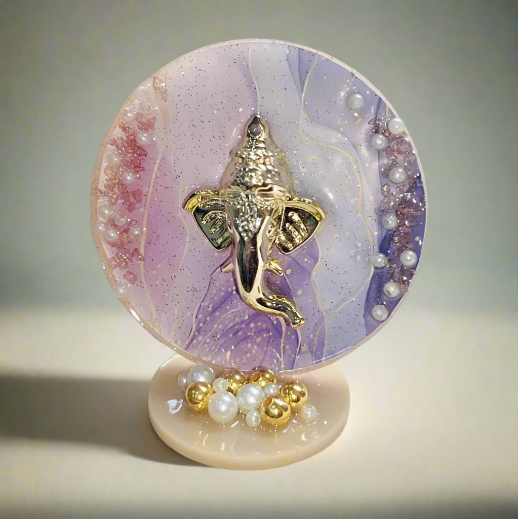 Handcrafted Resin Ganesh Ji Murti – Decorative Showpiece for Home, Car, Temple & Office | Ganesh Idol for Puja & Gifting (7cm Height, 4cm Base) Gardino