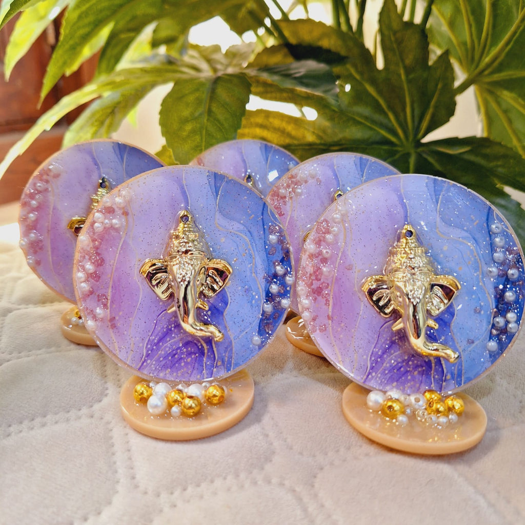 Handcrafted Resin Ganesh Ji Murti – Decorative Showpiece for Home, Car, Temple & Office | Ganesh Idol for Puja & Gifting (7cm Height, 4cm Base) Gardino
