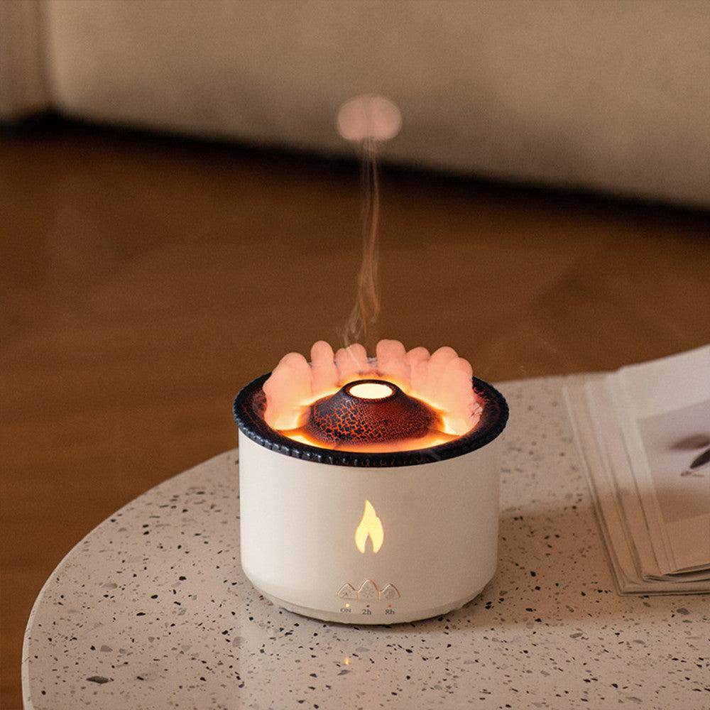 Ultrasonic Essential Oil Diffuser with Flame & Volcano Effect - Remote Control, 2 Mist Modes, 2 Timer Settings, Auto Shut-Off - Aromatherapy Air Humidifier for Home, Office, Spa - Gardino