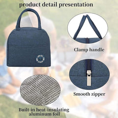 Gardino Insulated Travel Lunch/Tiffin/Storage Bag for Office, College & School (Blue) (Cotton) - Gardino
