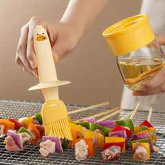 Gardino 2 IN 1 Oil Dispenser Bottle with Silicone Basting Brush for Cooking Vinegar Sauce BBQ Grill Frying Baking,Air Fryer,Glass Olive Oil Dispenser for Kitchen. - Gardino