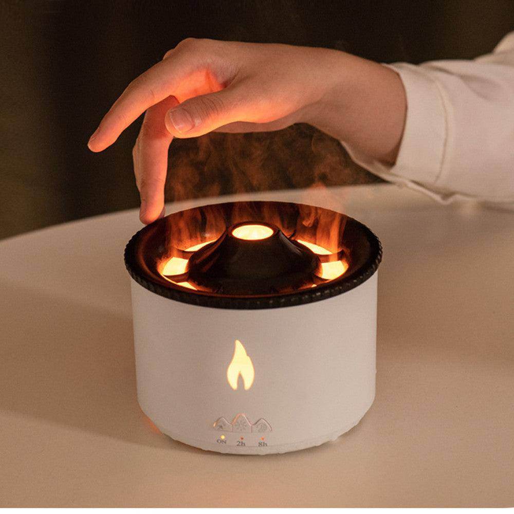 Ultrasonic Essential Oil Diffuser with Flame & Volcano Effect - Remote Control, 2 Mist Modes, 2 Timer Settings, Auto Shut-Off - Aromatherapy Air Humidifier for Home, Office, Spa - Gardino