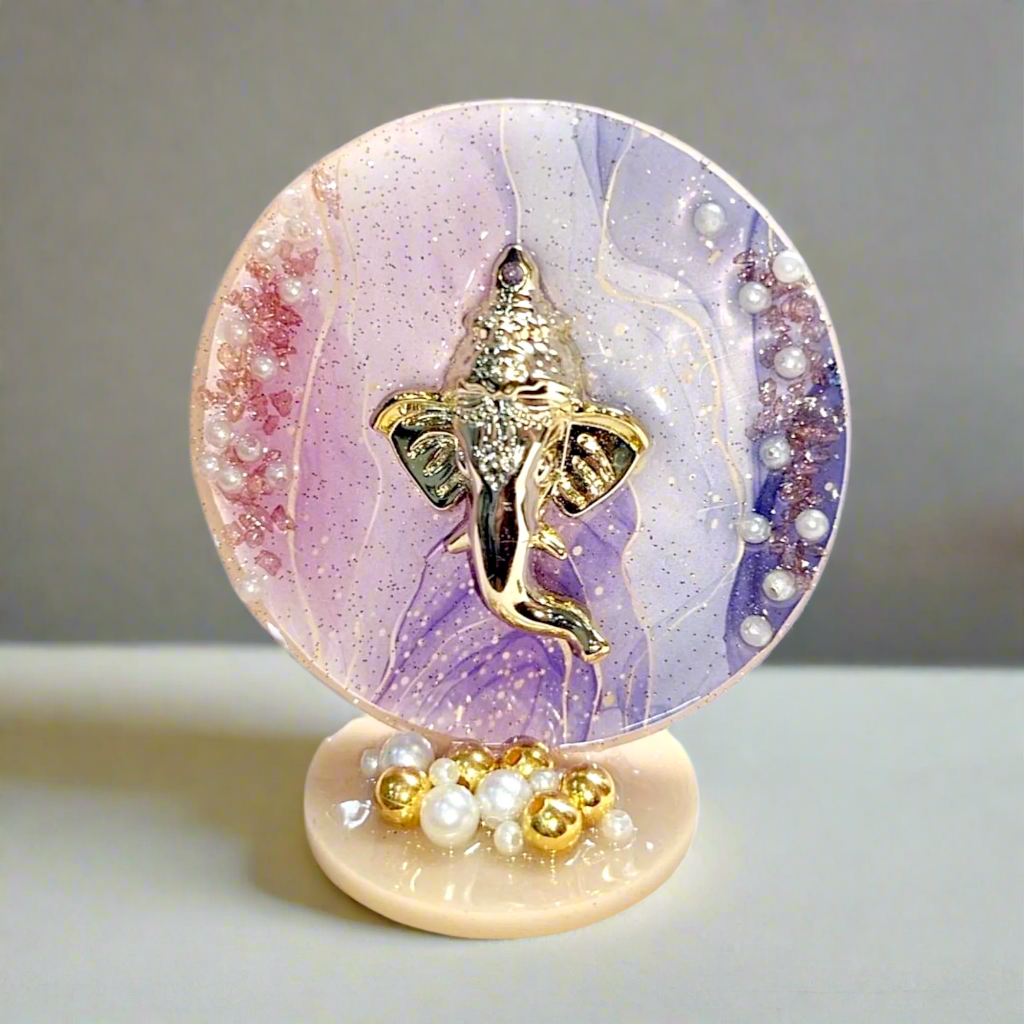 Handcrafted Resin Ganesh Ji Murti – Decorative Showpiece for Home, Car, Temple & Office | Ganesh Idol for Puja & Gifting (7cm Height, 4cm Base) Gardino