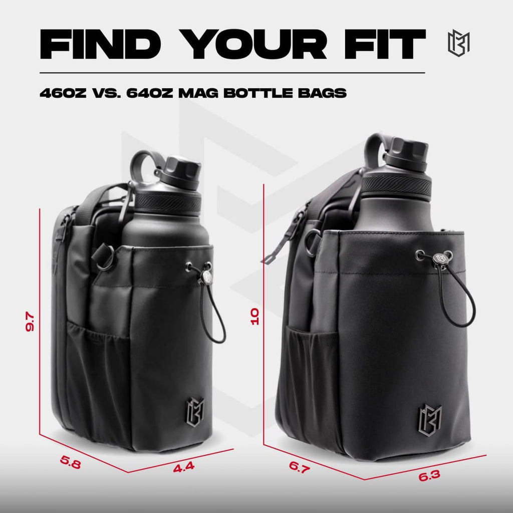 Magnetic Gym Bottle Holder Bag with Storage Pockets & Zippered Compartments