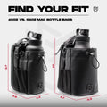 Magnetic Gym Bottle Holder Bag with Storage Pockets & Zippered Compartments