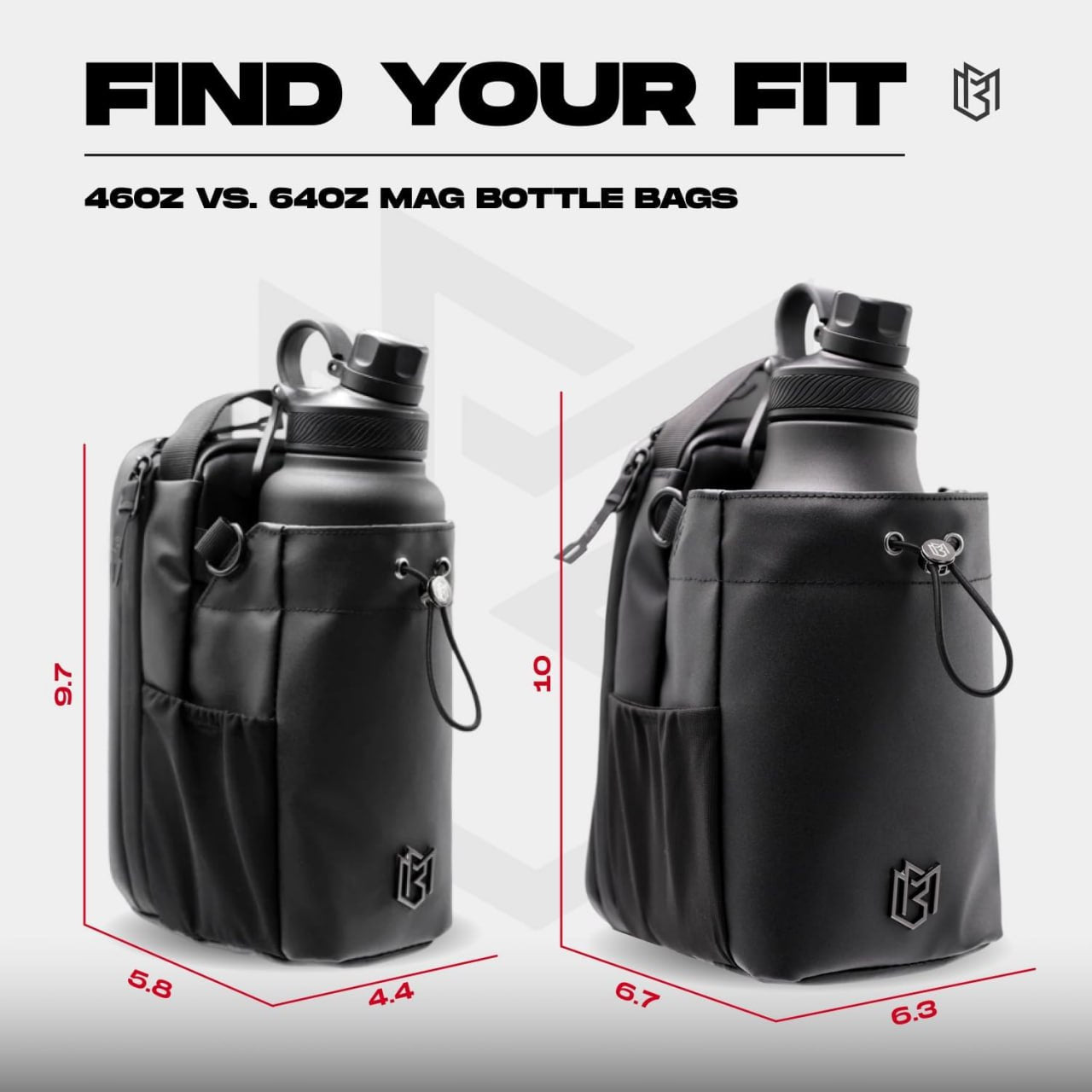 Magnetic Gym Bottle Holder Bag with Storage Pockets & Zippered Compartments